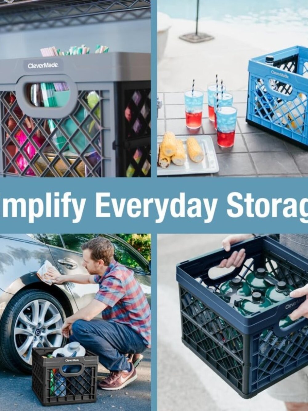 Collapsible Milk Crate 25L 6.6 Gal, 50 lb Capacity Heavy Duty Folding Crate – St - Picture 5 of 9